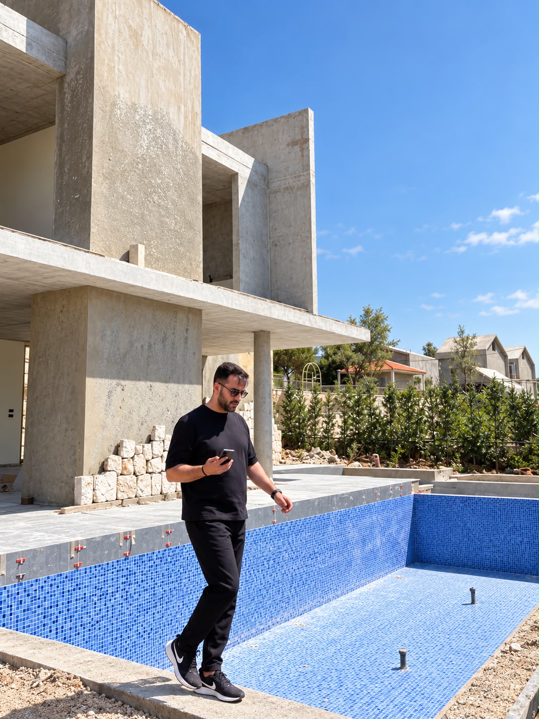 Ali Mehyeddine on site at an AMD construction project